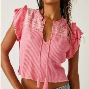 NWT! Free People Pink Lemonade Sarafina Boho Top - XS